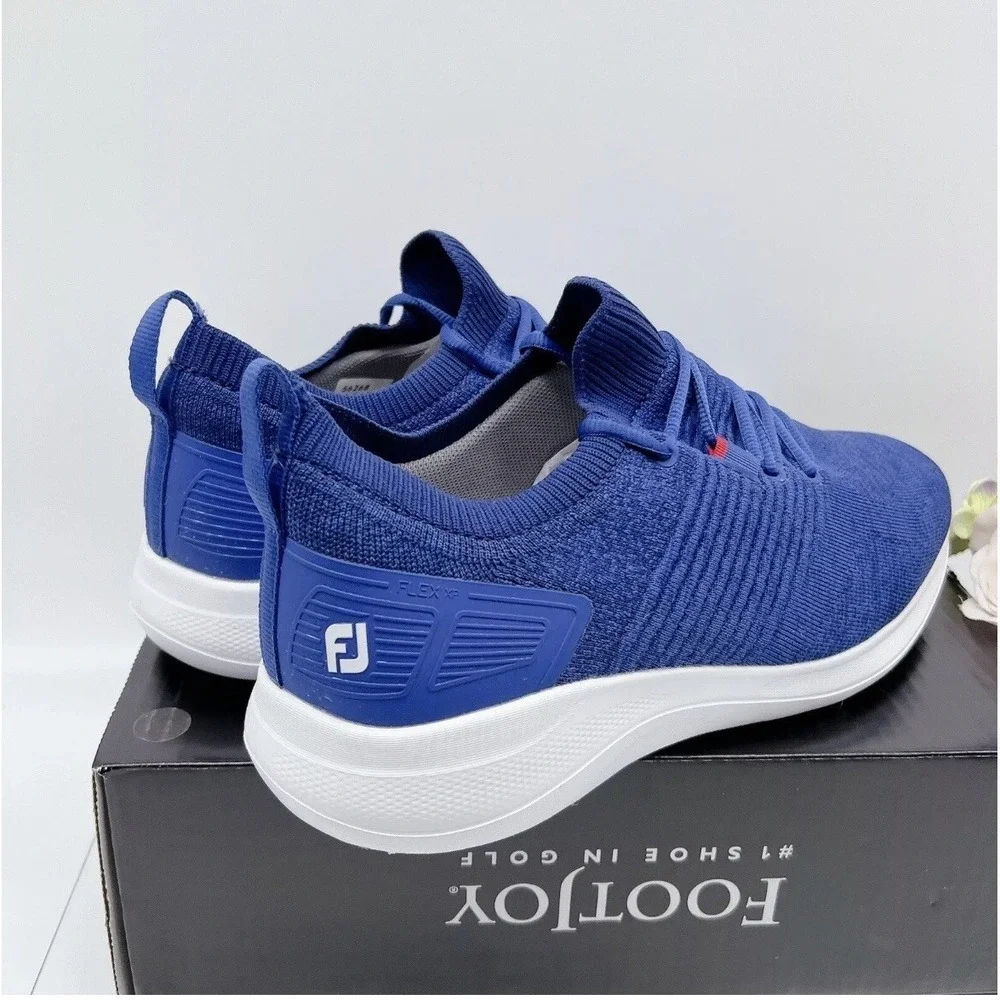 Footjoy Flex XP Casual golf shoe Spikeless Navy 56268 Mens US 9.5 WIDE